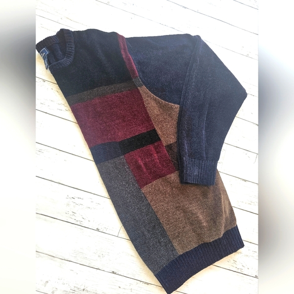 Dockers Extra Soft Pullover Colorblock Sweater Ribbed Neckline Cuffs & Hemline - Picture 6 of 6